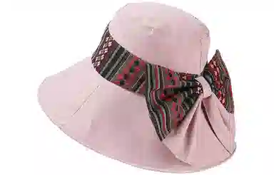 优幽兰 百搭潮流小众设计感民族风可折叠骑车大檐遮阳时尚旅游度假防紫外线太阳夏 聚酯纤维 防晒帽 女款