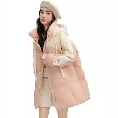 鸭鸭 休闲保暖长袖连帽羽绒服 女款