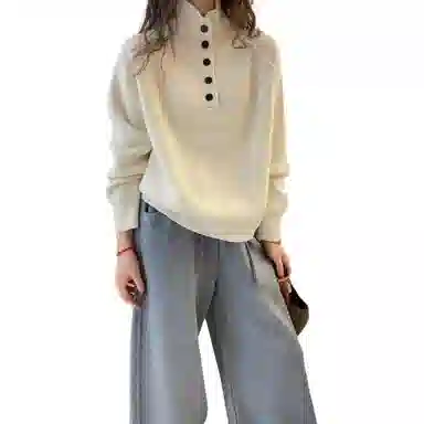 水中花 秋款打底套头休闲时尚舒适长袖针织衫 女款