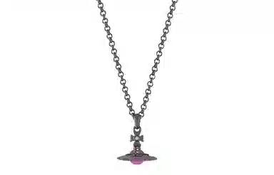 Vivienne Westwood New Petite Orb Necklace Gunmetal