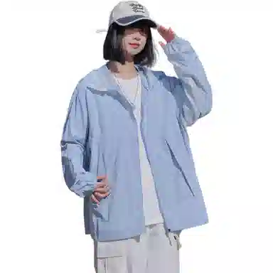 黑恐龙 夏季潮牌个性简约连帽皮肤衣休闲百搭宽松透气柔软轻薄亲肤户外出行运动防晒服 男女同款