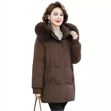 雅鹿 纯色连帽加厚羽绒服 女款