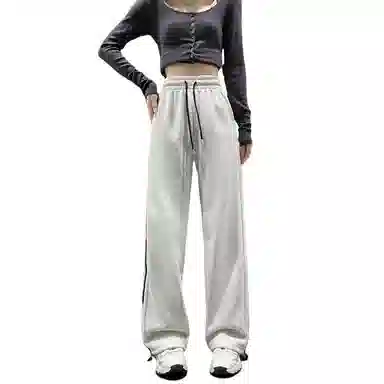 莫代尔 美式宽松垂感束脚三杠厚款休闲裤 女款