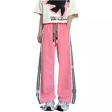 颂希尔 潮牌纯色美式高街宽松阔腿休闲裤 男女同款