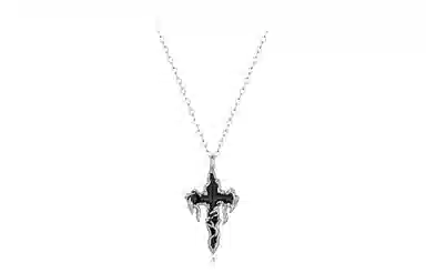 Muyan Lava Cross Pendant Necklace S999 Silver