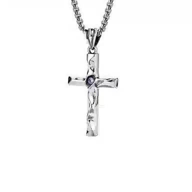 MYSH 925 Silver Cross Pendant Necklace