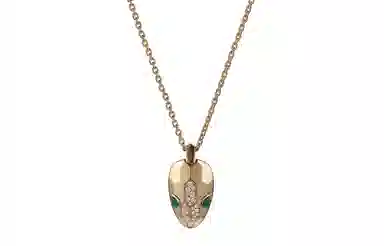 BVLGARI Serpenti Malachite Necklace Rose Gold