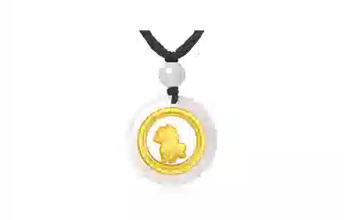 百利金 时转运来 精致大气萌趣可爱简约个性 国潮新中式复古金镶玉锁骨链 玉髓 玉石项链 男女同款情侣款