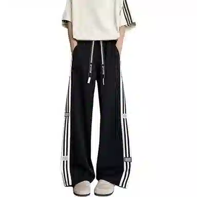 颂希尔 潮牌纯色美式高街宽松阔腿休闲裤 男女同款