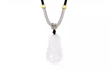 月斐 转运珠弥勒佛观音菩萨 本命年平安白大肚弥勒佛黑绳 复古国潮转运笑佛 玉髓 项链 男女同款情侣款