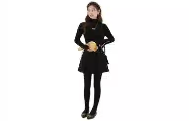 花栗鼠小姐 纯色高领长袖针织衫 女款