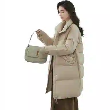 鸭鸭 休闲纯色加厚保暖羽绒服 女款