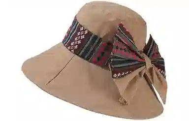 优幽兰 百搭潮流小众设计感民族风可折叠骑车大檐遮阳时尚旅游度假防紫外线太阳夏 聚酯纤维 防晒帽 女款