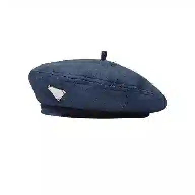 氧气樱桃 水洗牛仔薄款金属标画家 涤纶 贝雷帽 男女同款情侣款