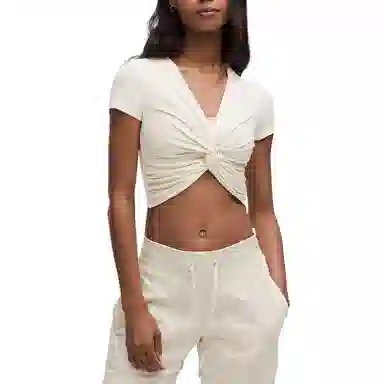 lululemon Modal-Silk Twist-Front Cropped T