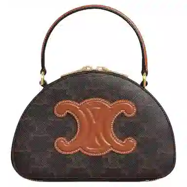 Celine Triomphe Half Moon Bag Tan