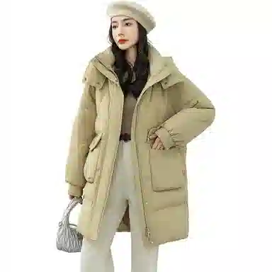 鸭鸭 时尚百搭连帽纯色加厚羽绒服 女款