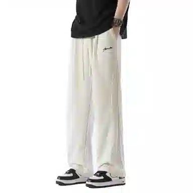 王者荣耀 鲁班七号星空梦想款 美式校园风卫裤户外跑步篮球品牌字母刺绣标系带百搭宽松垂感透气舒适直筒织带休闲裤 男女同款