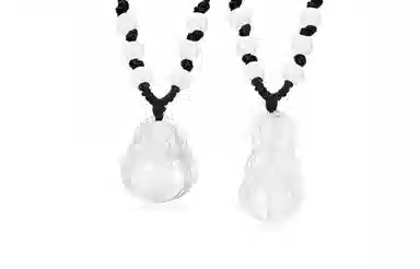 月斐 转运珠弥勒佛观音菩萨 本命年平安白大肚弥勒佛黑绳 复古国潮转运笑佛 玉髓 项链 男女同款情侣款