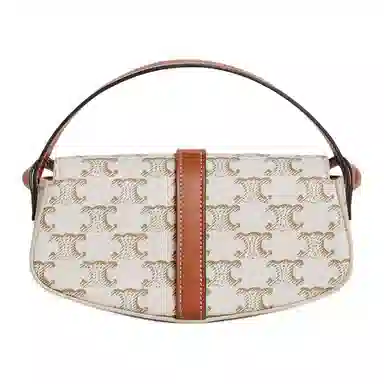 Celine Triomphe Canvas Mini White