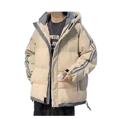 北极绒 白鸭绒连帽羽绒潮牌百搭保暖加厚大码面包服棉服 男款