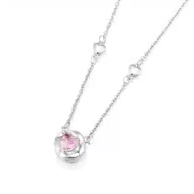 小众百搭莫比乌斯与爱心元素融合的闪耀锁骨链 合金材质 莫比乌斯心形项链 女款