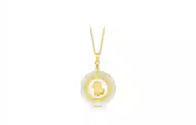 百利金 十二生肖时来运转 精致轻奢个性 国潮新中式复古平安扣金镶玉锁骨链 绳链 项链 男女同款情侣款