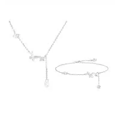 希遇 蝴蝶效应小蝶飞绕实用 个性潮流花飞蝶舞 蝴蝶流苏 合金 项链 男女同款情侣款