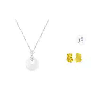 金师傅 福牌平安扣 福气满满纳福新中式国潮气质典雅显白小众轻奢高级#好运 玉髓 项链 女款