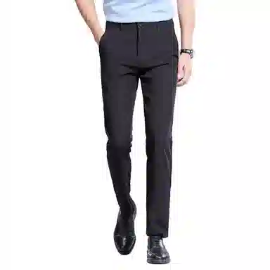 红豆 纯色易打理垂顺直筒宽松轻商务日常百搭舒适长裤休闲裤 男款