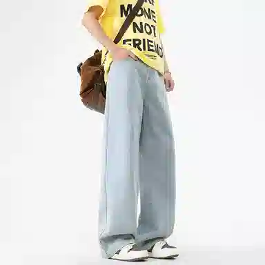 童先森 水洗拖地裤直筒舒适牛仔裤 男女同款