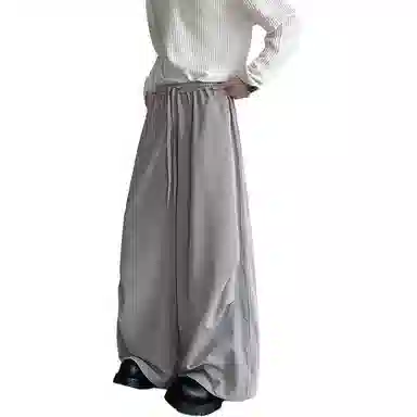 顶峰保罗 纯色基础款美式凉感透气降落伞兵裤冰丝薄款速干垂感舒适宽松直筒阔腿休闲裤 男女同款