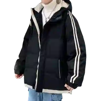 北极绒 白鸭绒连帽羽绒潮牌百搭保暖加厚大码面包服棉服 男款