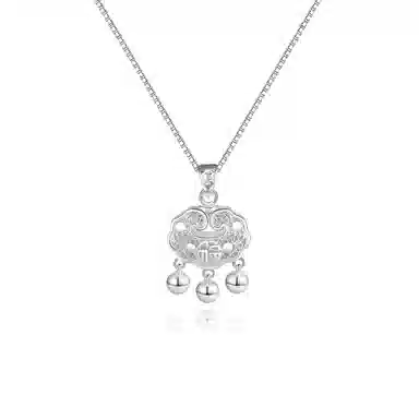 【999足银纯银 锁住福运】  七好美银 鸿福平安锁新中式国风复古纳福吉祥长命锁轻奢优雅转运高级百搭长命锁#好运 首饰 项链 男女同款情侣款