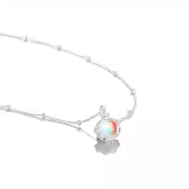 珂里 简约轻奢月光花朵锁骨链海洋之心设计感百搭甜美 环保合金 项链 女款