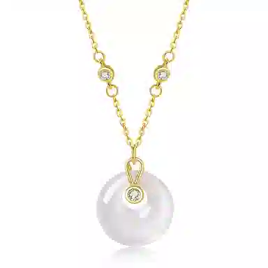 【福运常伴】 印象眸 新中式平安扣时尚精致简约百搭气质高级感显白清冷感如意扣锁骨链 礼盒包装#好运 玉髓 项链 女款