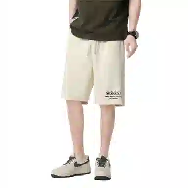 快鱼 薄款运动时尚透气系绳五分休闲短裤 男女同款