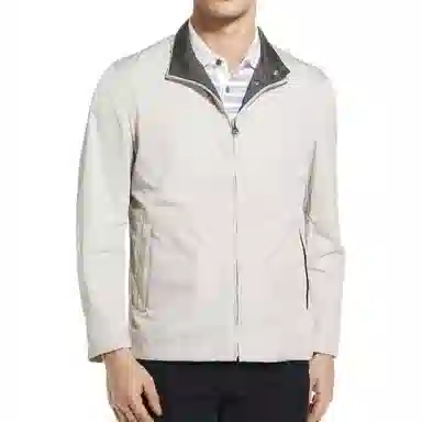 佛朗尼·齐拉 时尚个性立领夹克外套 男款 白灰