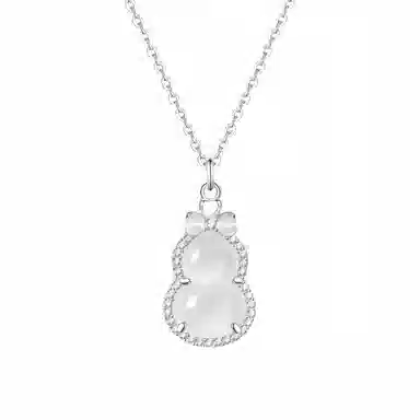 幸囍礼 福禄葫芦锁骨链 清冷感甜美蝴蝶结葫芦锁骨链 国潮轻奢高级感温婉优雅精致颈饰 玉髓 玉石项链 男女同款情侣款