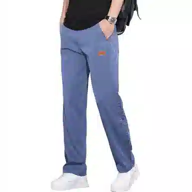 羽浅 潮流莱赛尔天丝弹力长裤时尚精致小标百搭直筒休闲裤 男款