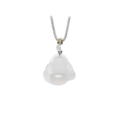 聆听花开 幸运佛公白月光笑口常开佛转运珠高级感时尚设计感 玉髓 项链 男女同款情侣款