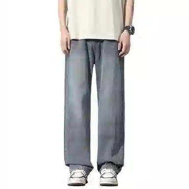 【dme】 美式潮流宽松休闲直筒中腰百搭阔腿牛仔裤 男女同款