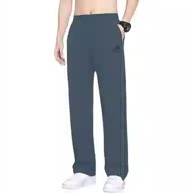 特步 直筒运动薄款速干透气跑步宽松休闲裤 男款 海岩灰