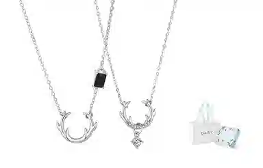 DAISY BEAUTY Deer Antler 925 Silver Necklace