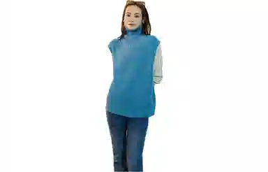 美洋 复古高领针织背心 女款