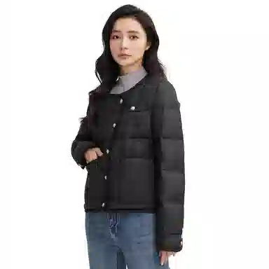 鸭鸭 舒适经典休闲时尚短款防寒连帽保暖轻薄羽绒服 女款