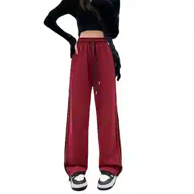 莫代尔 美式宽松垂感束脚三杠厚款休闲裤 女款