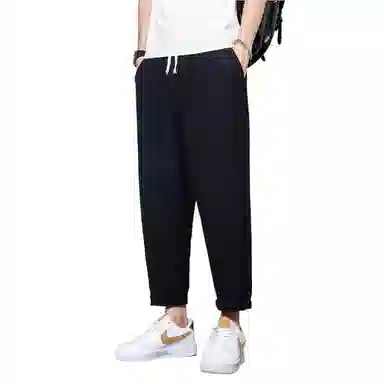 玉儿恋 薄款潮流运动百搭宽松九分休闲裤 男款