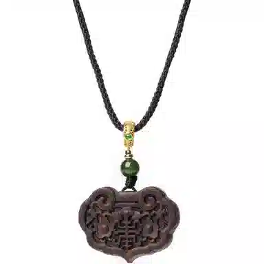 三檀小舍 国风国潮新中式 小叶平安如意锁事业好运 降真香 项链 男女同款情侣款
