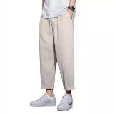 玉儿恋 薄款潮流运动百搭宽松九分休闲裤 男款